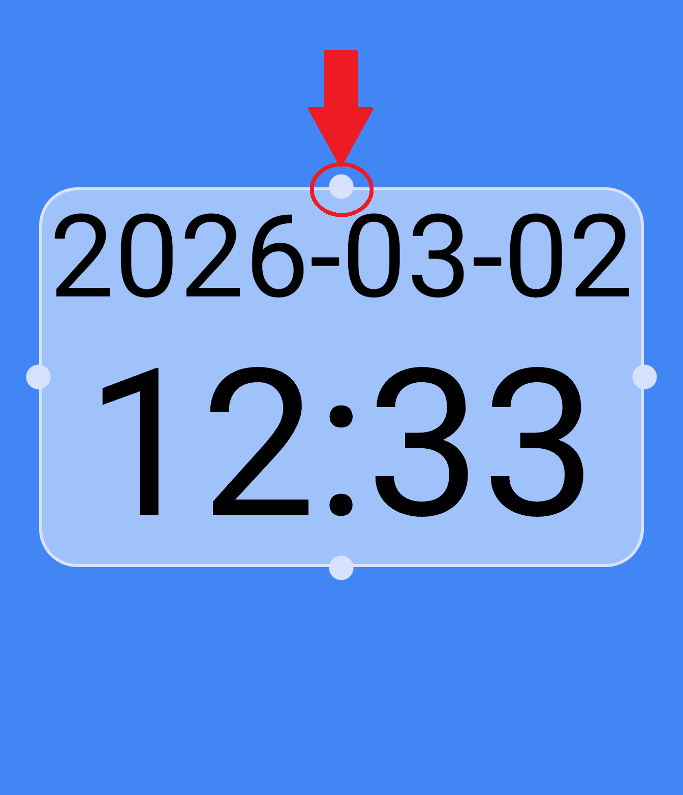 Resize handles around the widget